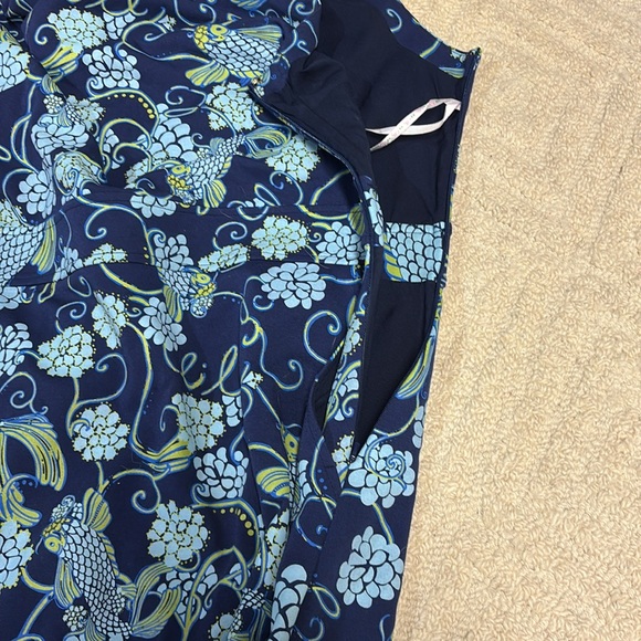 Lilly Pulitzer Blue Sheath Mini Dress Mock Neck Sleeveless - Picture 3 of 6